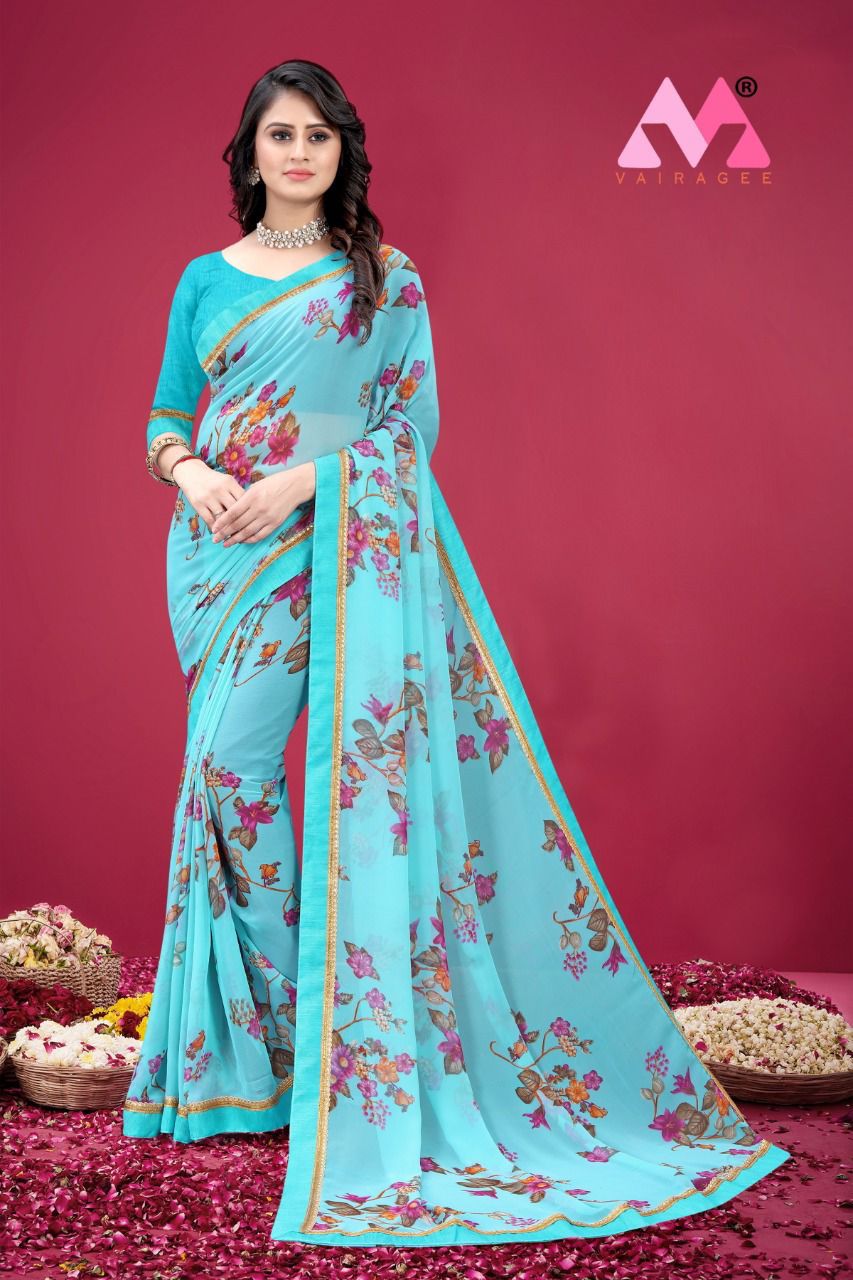 vivera international Saraswati 7 georgette gorgeous look saree catalog