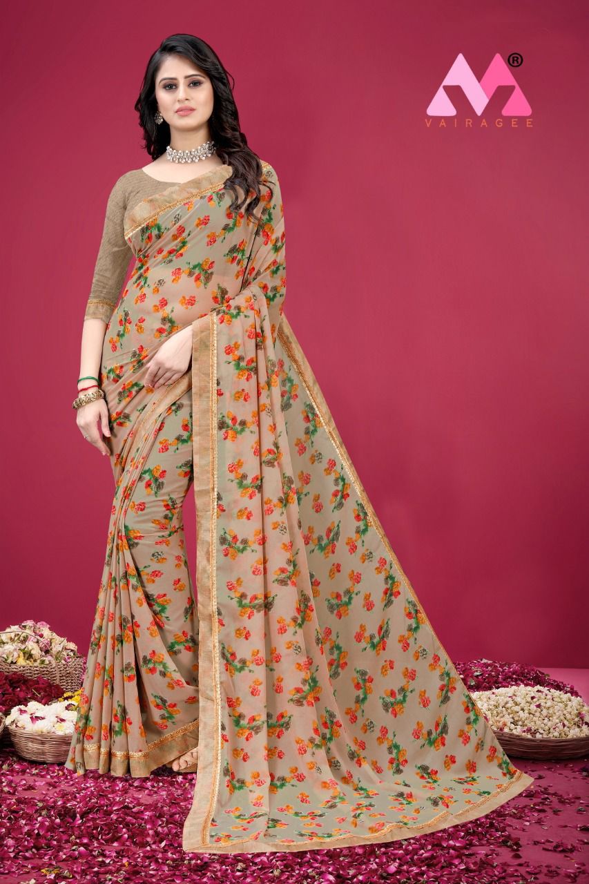 vivera international Saraswati 7 georgette gorgeous look saree catalog