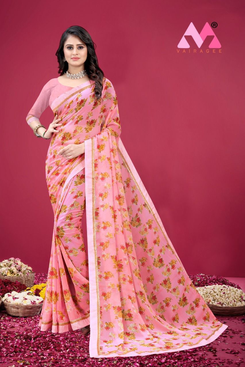 vivera international Saraswati 7 georgette gorgeous look saree catalog