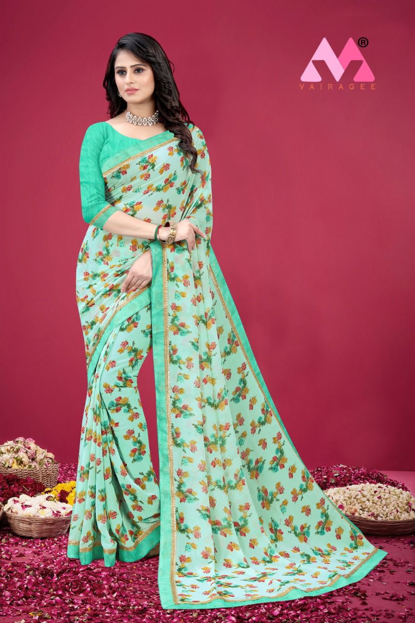 vivera international Saraswati 7 georgette gorgeous look saree catalog