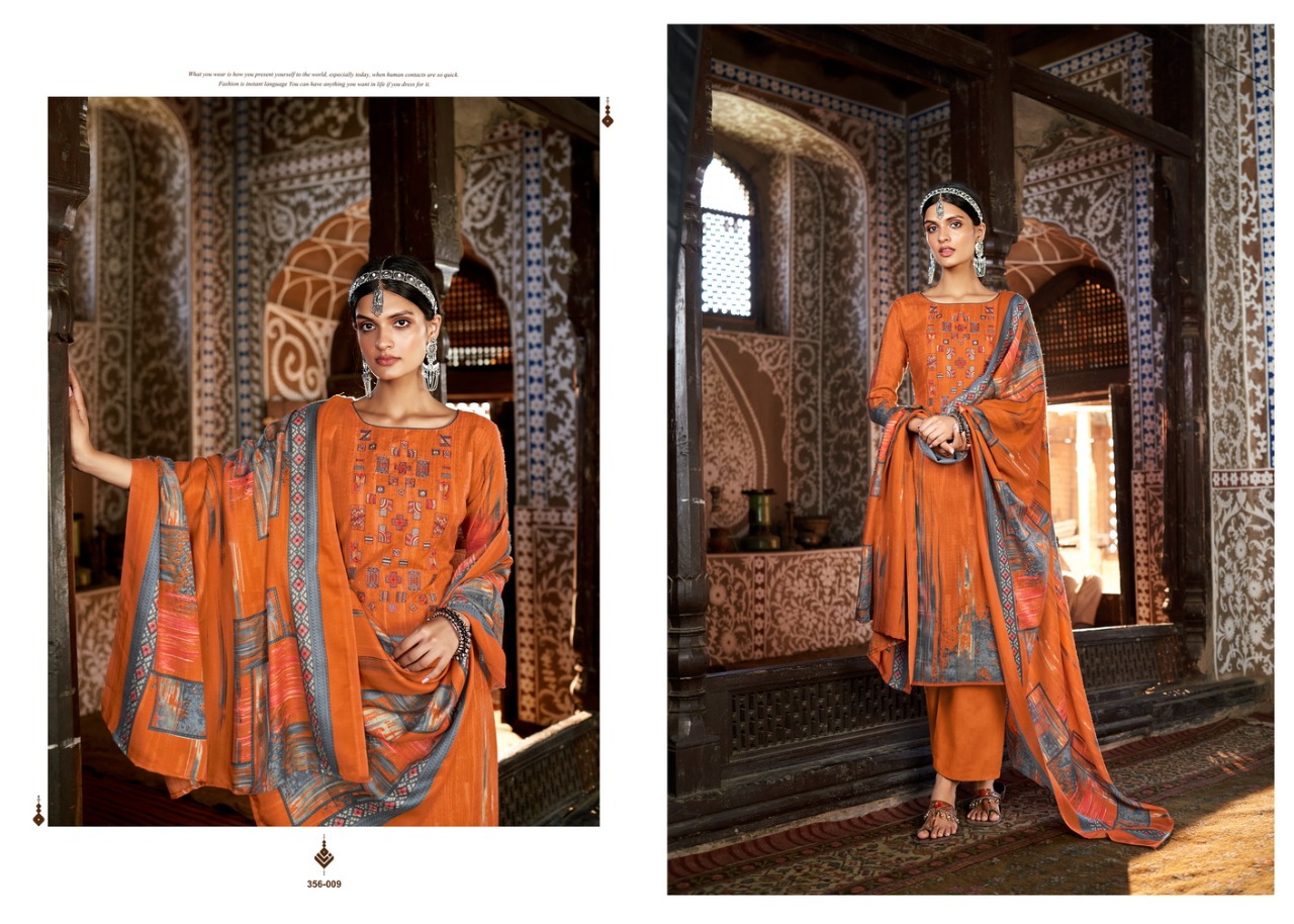 zulfat designer suit rooh pure pashmina elegant look salwar suit catalog