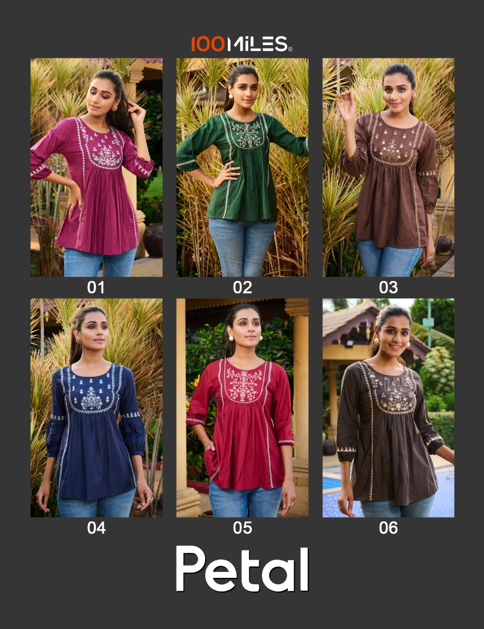 100 miles petal cotton classic trendy look top catalog