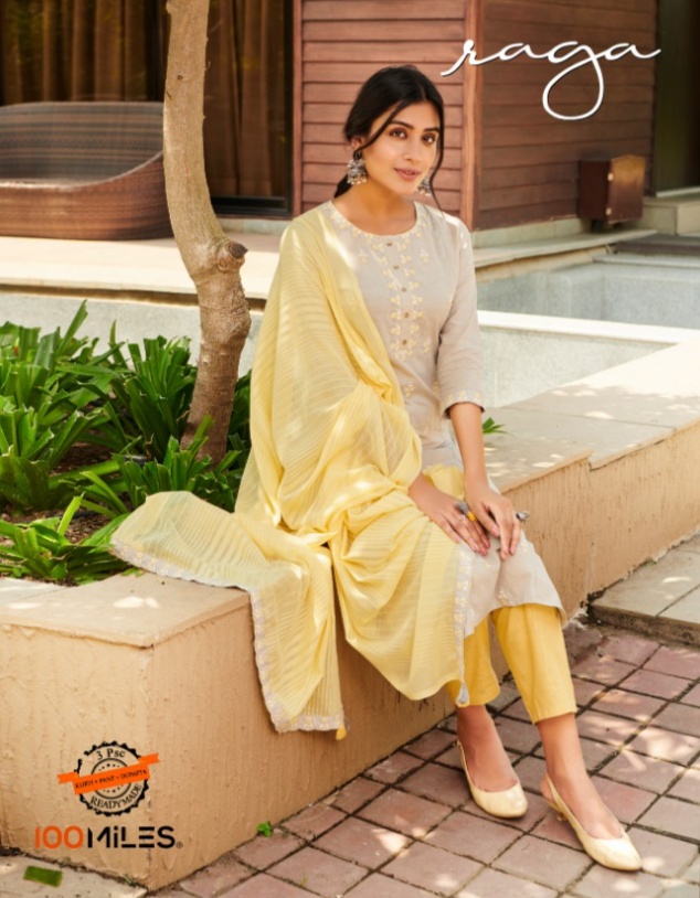 100 miles raga cotton authentic fabrick top with pant and dupatta catalog