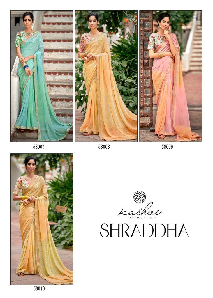 lt kashvi creation shraddha georgget elegant print saree catalog