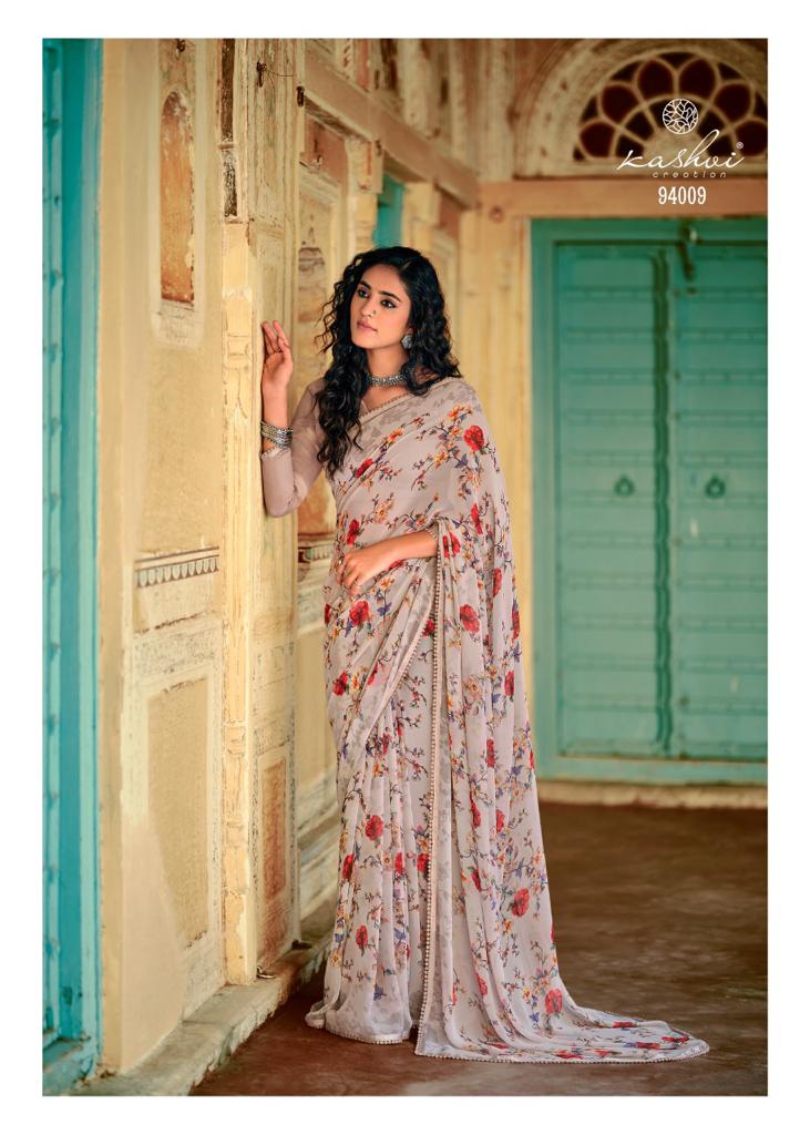 lt kashvi creation yashvi vol 2 georgget elegant print saree catalog