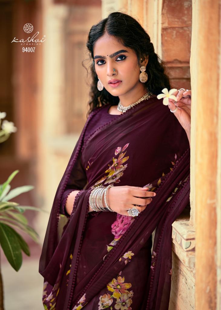 lt kashvi creation yashvi vol 2 georgget elegant print saree catalog