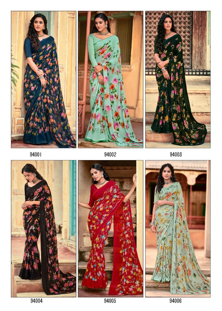 lt kashvi creation yashvi vol 2 georgget elegant print saree catalog