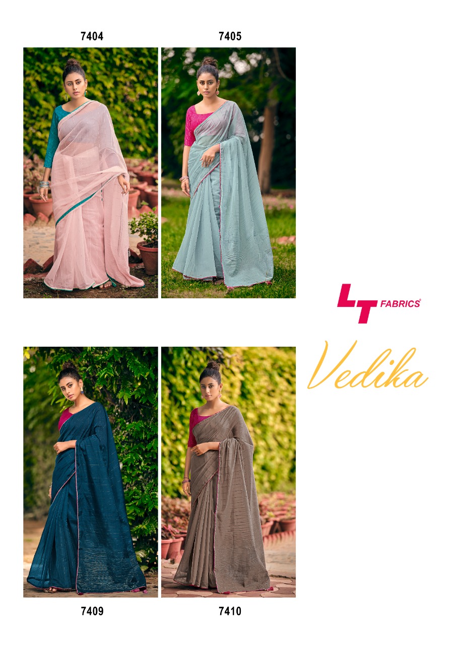 lt vedika organza exclusive look saree catalog