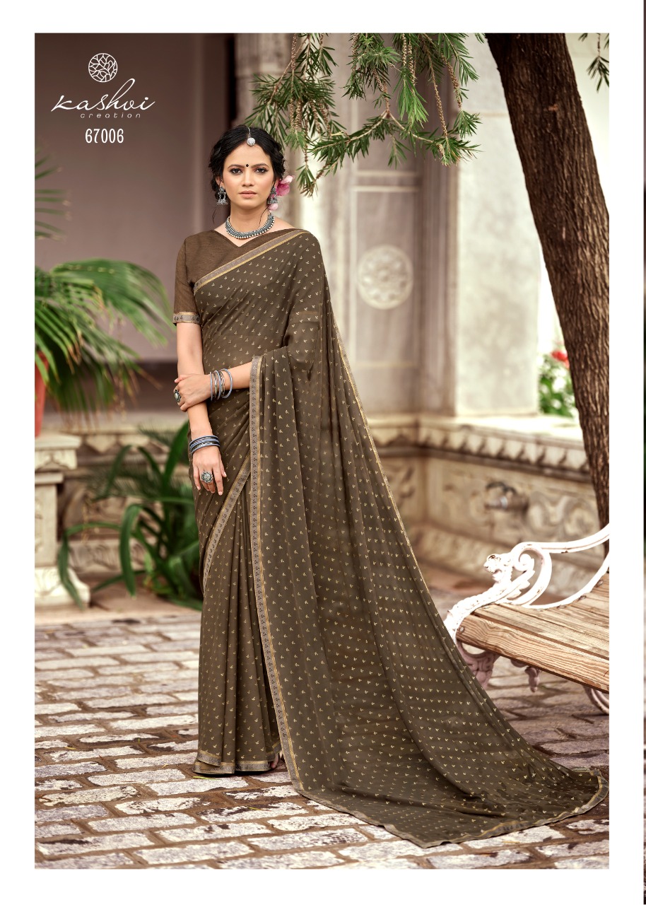 lt kashvi creation mitasha georgget elegant print saree catalog