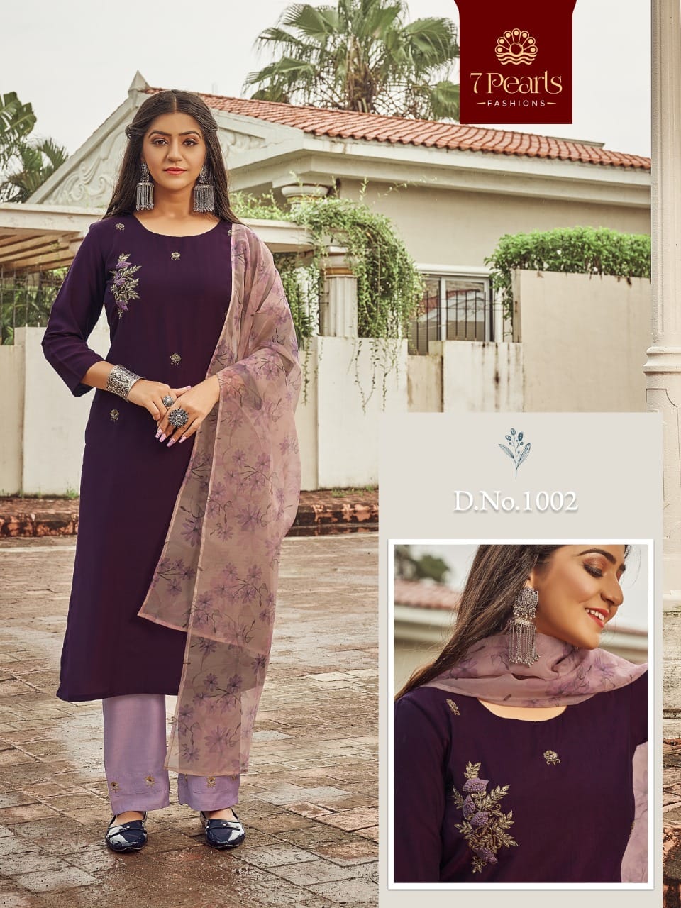 7 pearls adhitri silk graceful look top bottom with dupatta catalog