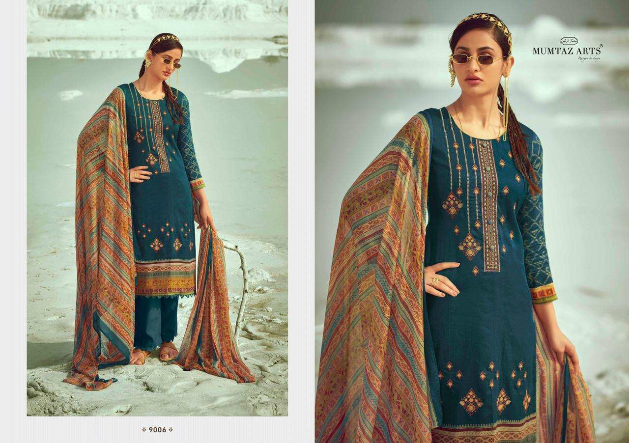 Mumtaz arts sajda designer embroidered salwar kameez collection at wholesale rate