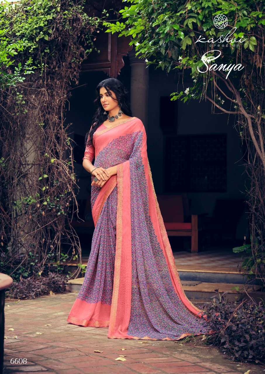 lt kashvi creation sanya shiffon exclusive print saree catalog