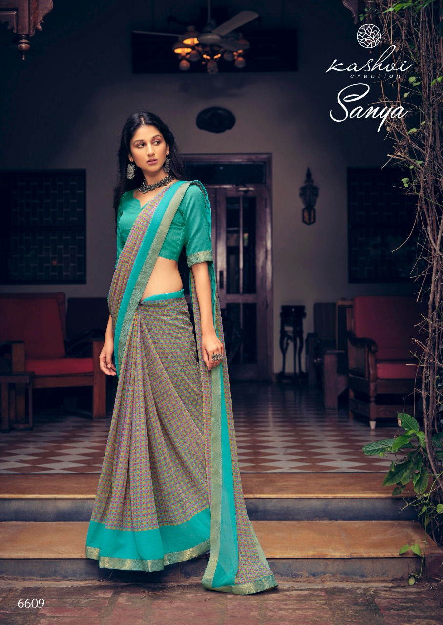 lt kashvi creation sanya shiffon exclusive print saree catalog