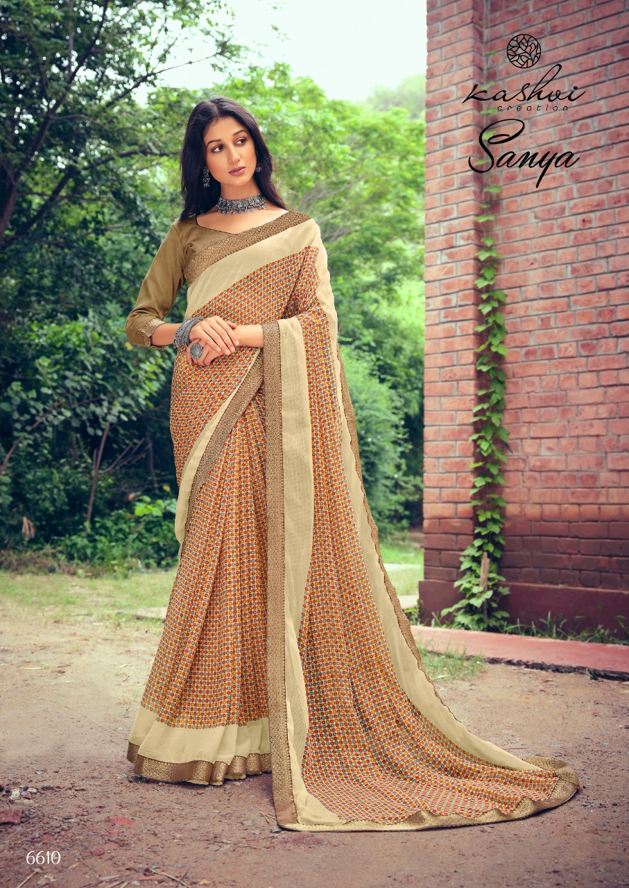 lt kashvi creation sanya shiffon exclusive print saree catalog