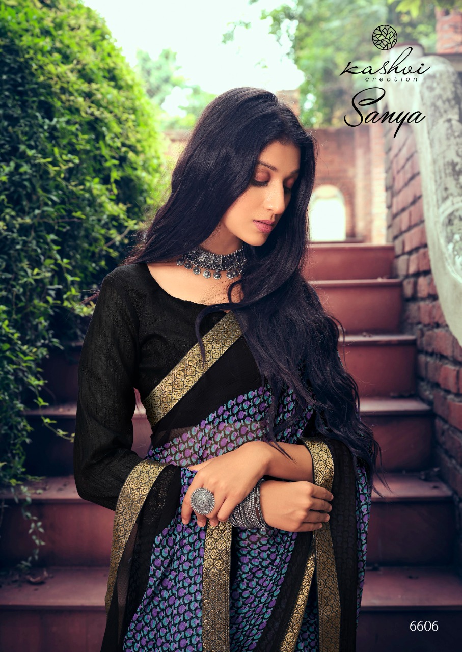 lt kashvi creation sanya shiffon exclusive print saree catalog