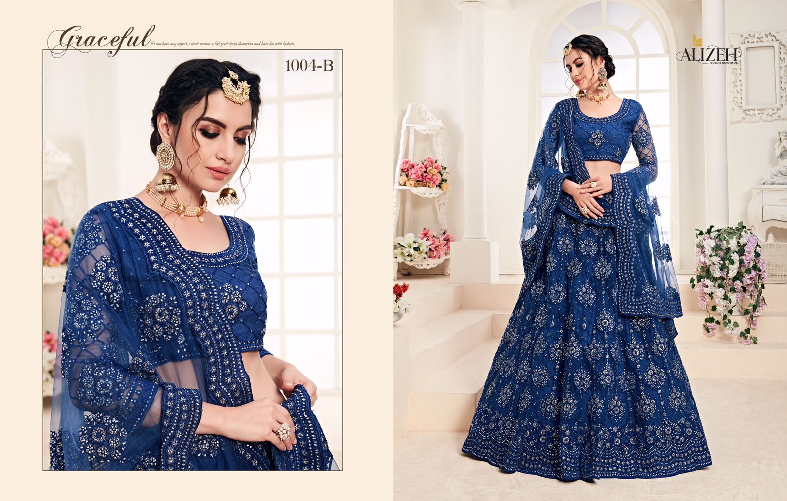 alizeh adorable net  grandeur lehenga catalog