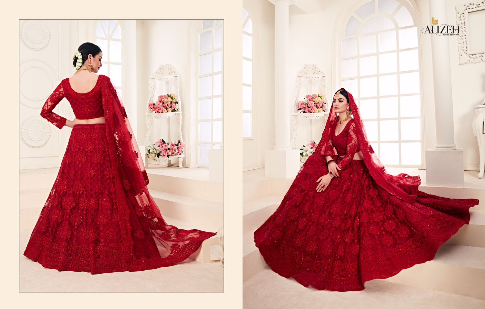 alizeh adorable net  grandeur lehenga catalog