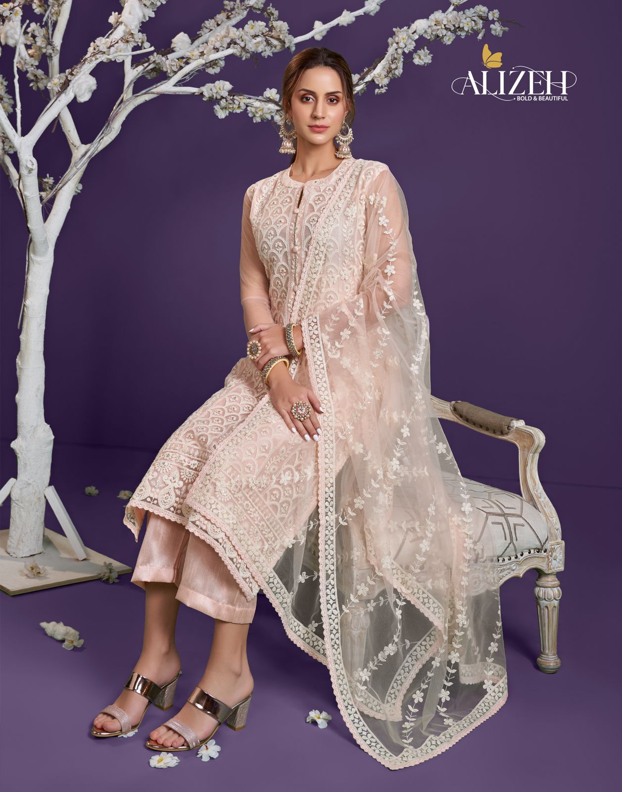 alizeh lucknowi vol 1 net gorgeous look salwar suit catalog