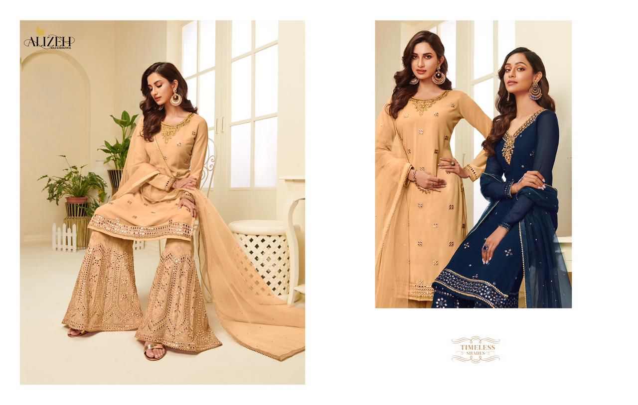 alizeh zaida vol 2 georgette festive look salwar suit catalog