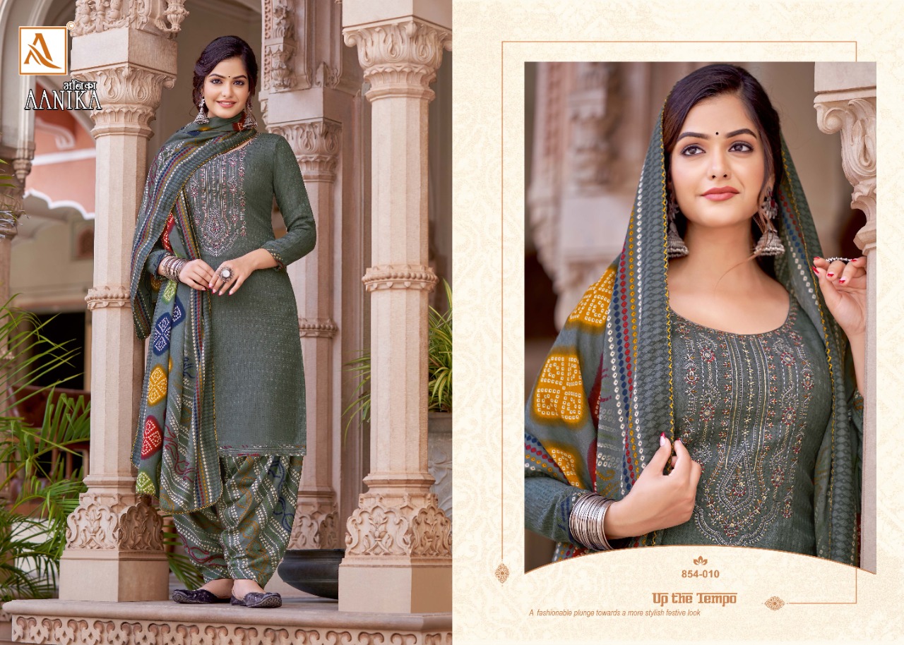 alok suit aanika  Pure Wool Pashmina Digital Style Patiyala Print salwar suit catalog