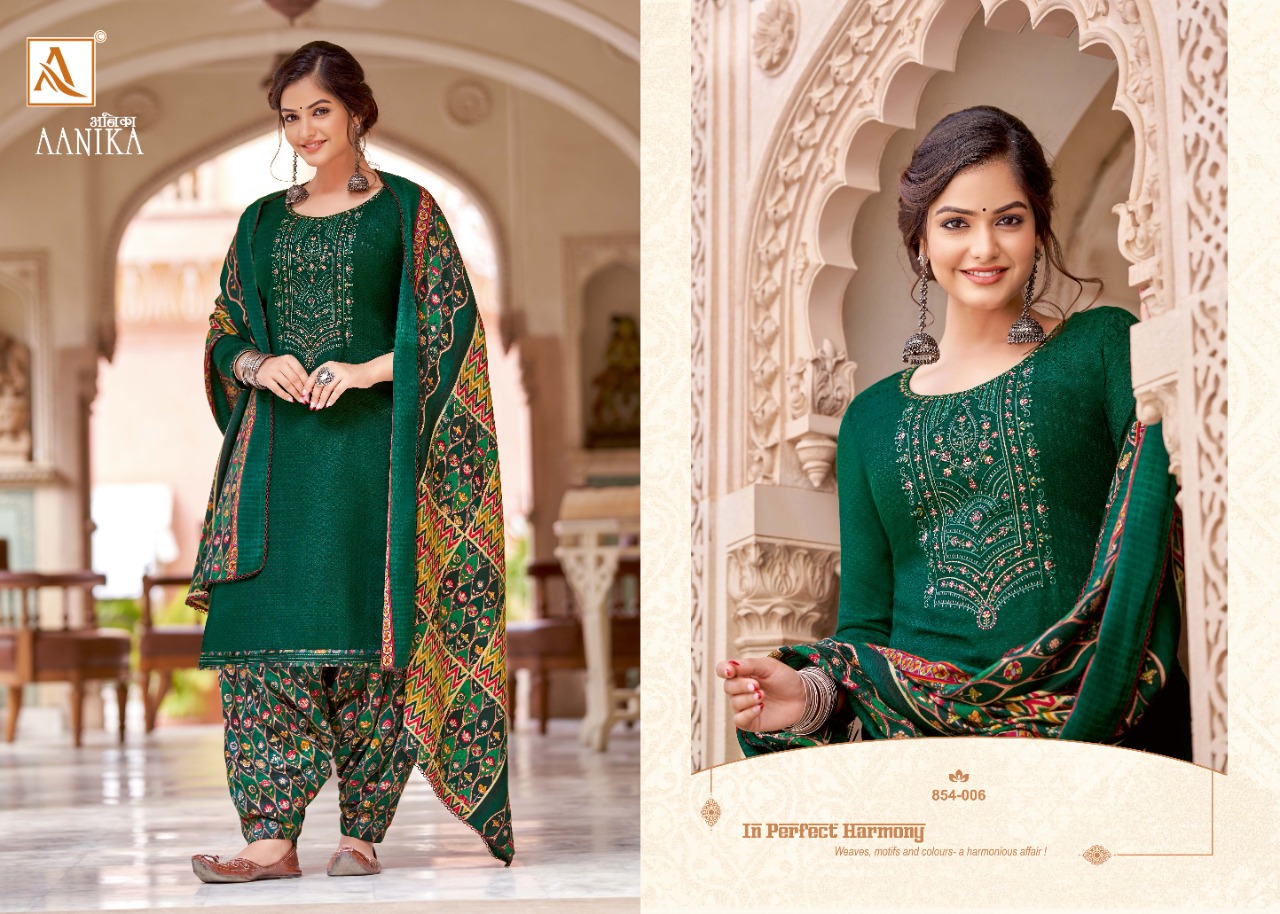 alok suit aanika  Pure Wool Pashmina Digital Style Patiyala Print salwar suit catalog