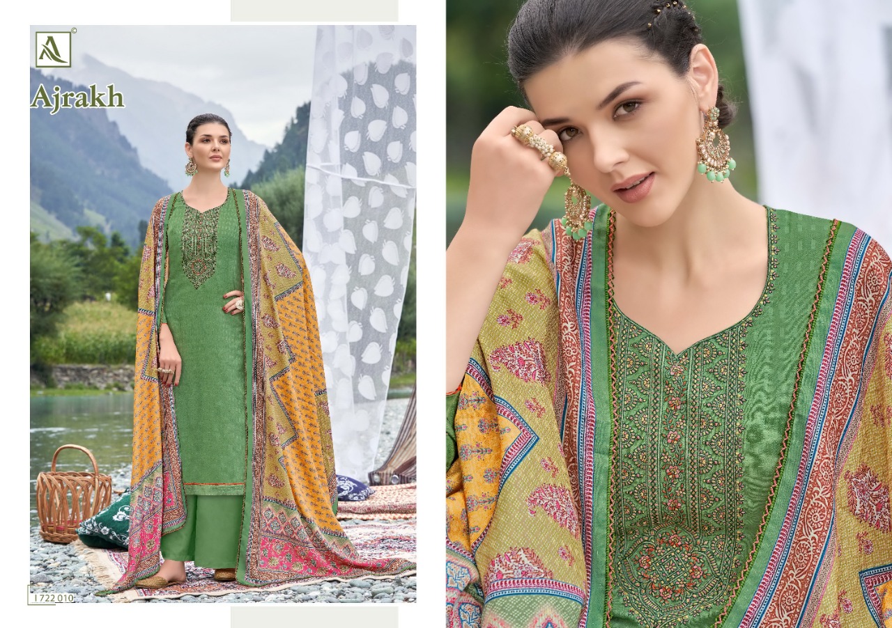 alok suit ajrak pashmina elegant slawar suit catalog