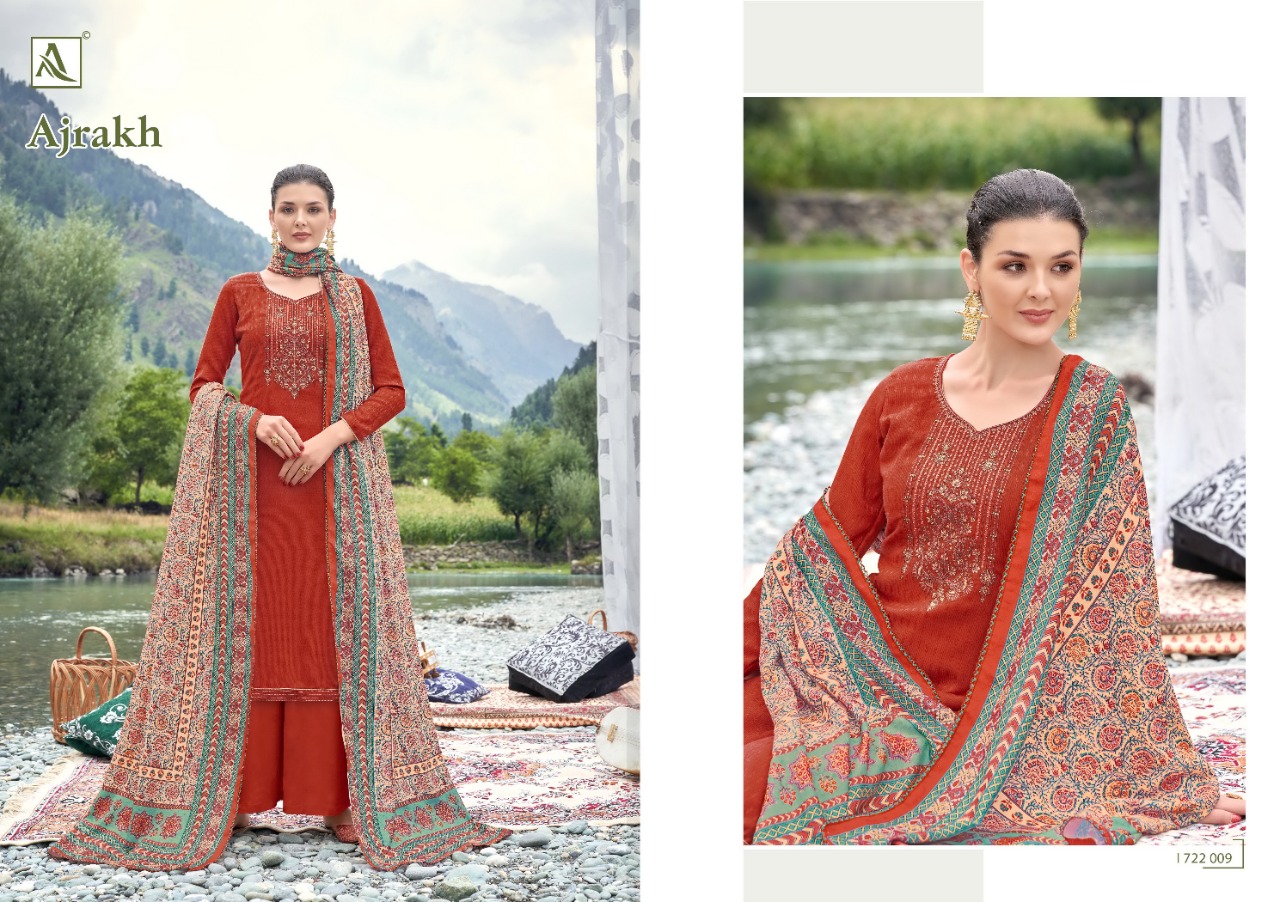 alok suit ajrak pashmina elegant slawar suit catalog