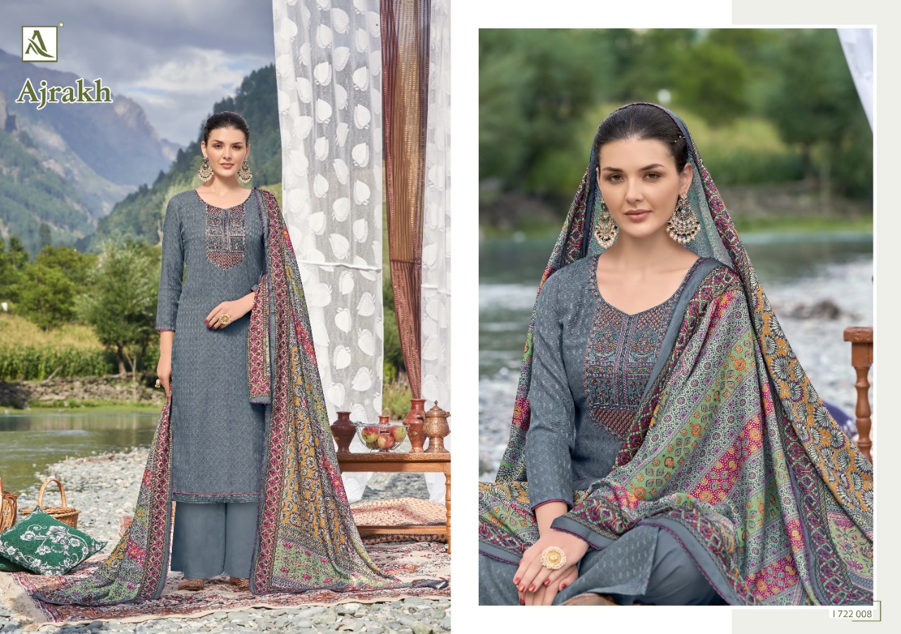 alok suit ajrak pashmina elegant slawar suit catalog