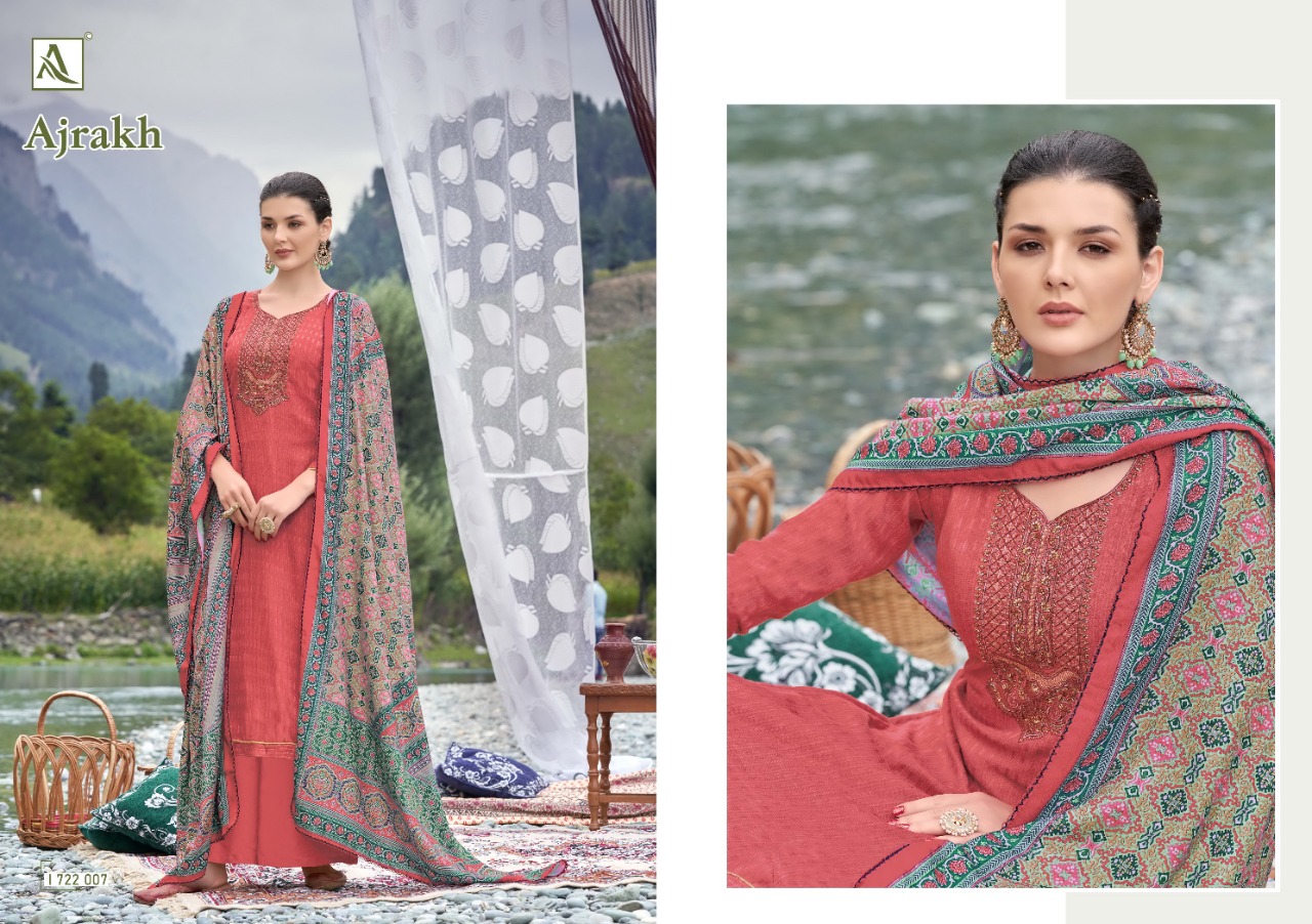 alok suit ajrak pashmina elegant slawar suit catalog