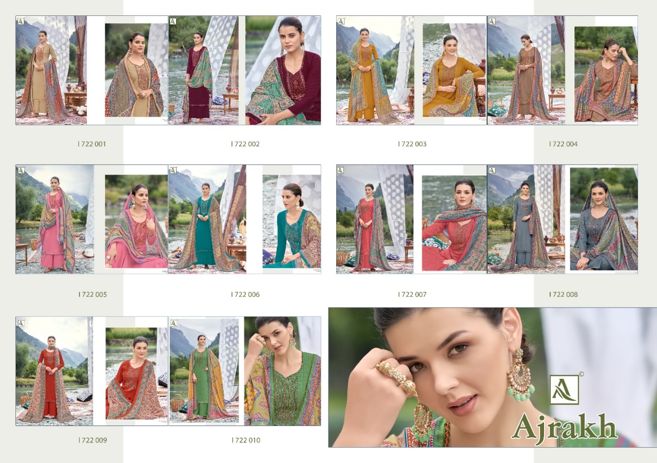 alok suit ajrak pashmina elegant slawar suit catalog