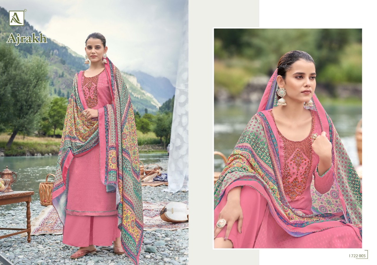 alok suit ajrak pashmina elegant slawar suit catalog