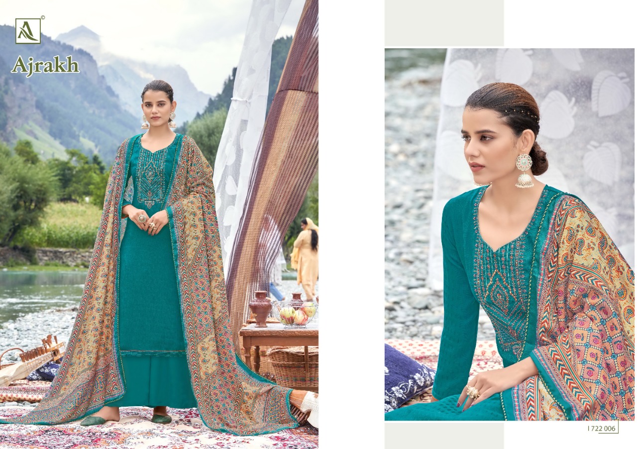 alok suit ajrak pashmina elegant slawar suit catalog