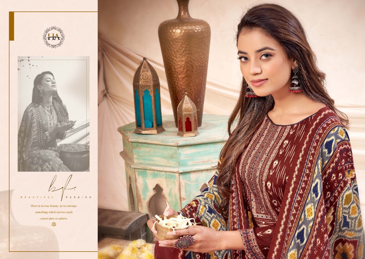 alok suit harshit Fashion aarvi Pure Wool Pashmina authentic fabric salwar suit catalog