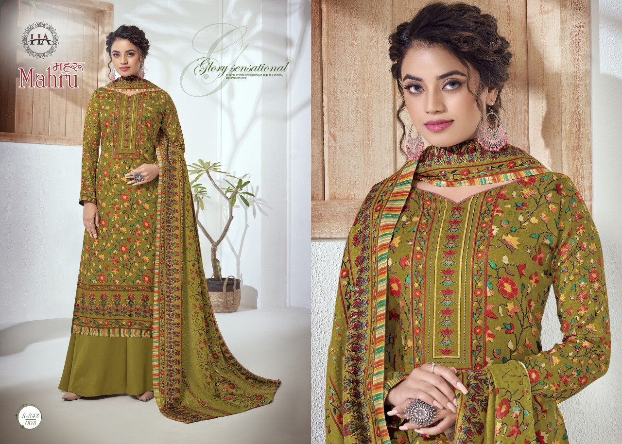 alok suit harshit Fashion mahrui  Pure Wool Pashmina authentic fabric salwar suit catalog