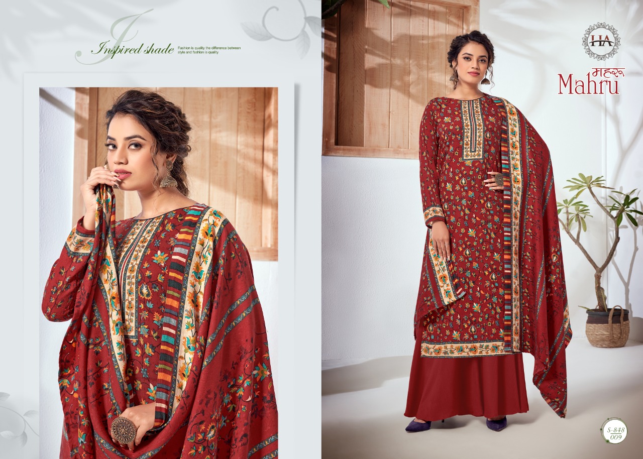 alok suit harshit Fashion mahrui  Pure Wool Pashmina authentic fabric salwar suit catalog