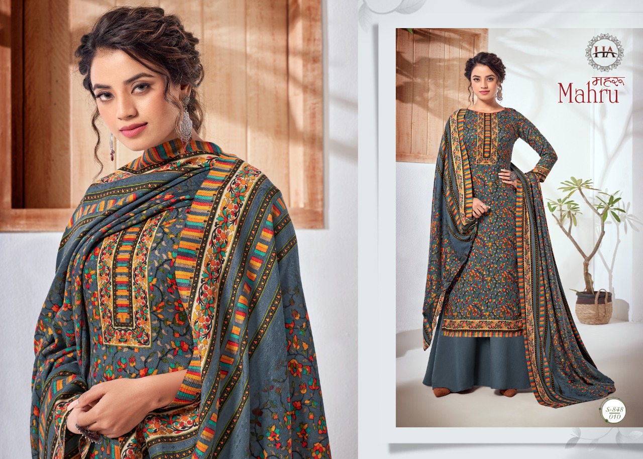 alok suit harshit Fashion mahrui  Pure Wool Pashmina authentic fabric salwar suit catalog