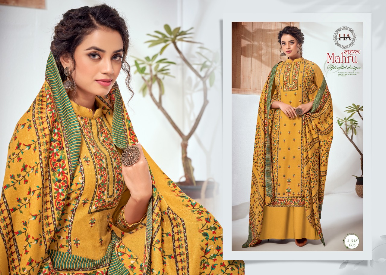 alok suit harshit Fashion mahrui  Pure Wool Pashmina authentic fabric salwar suit catalog