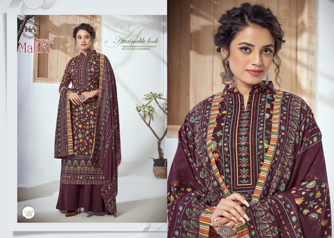 alok suit harshit Fashion mahrui  Pure Wool Pashmina authentic fabric salwar suit catalog