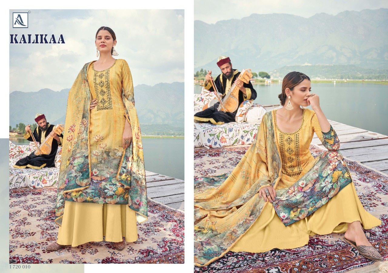 alok suit kalikaa pashmina exclusive print salwar suit catalog