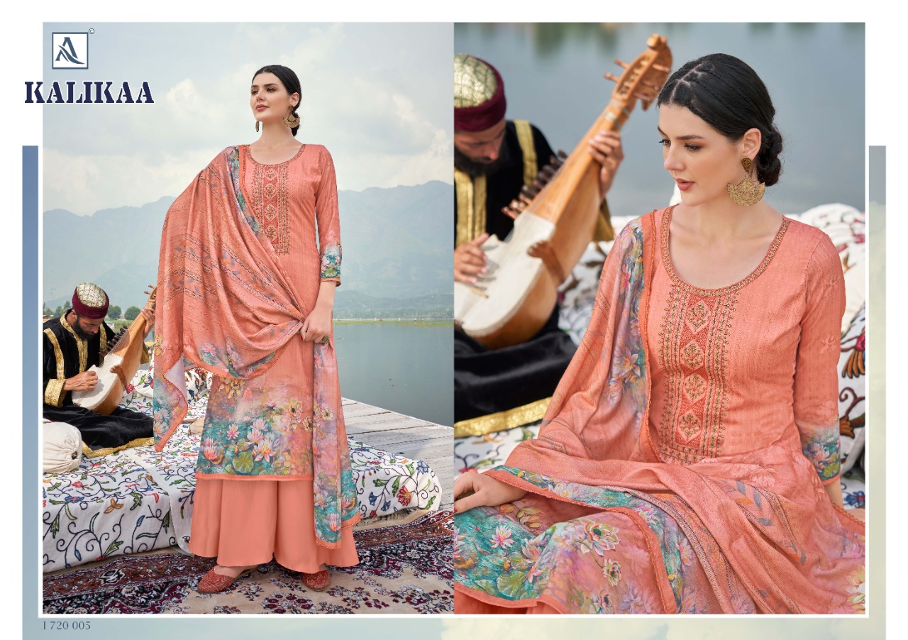 alok suit kalikaa pashmina exclusive print salwar suit catalog