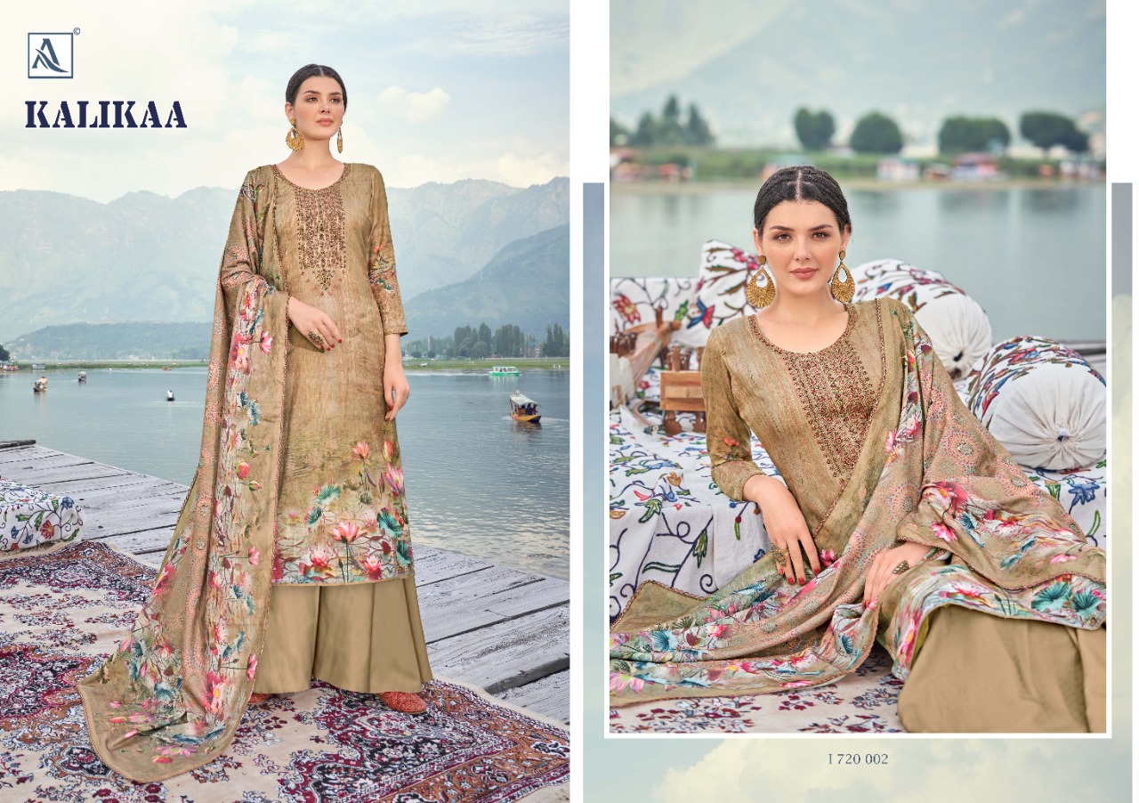 alok suit kalikaa pashmina exclusive print salwar suit catalog