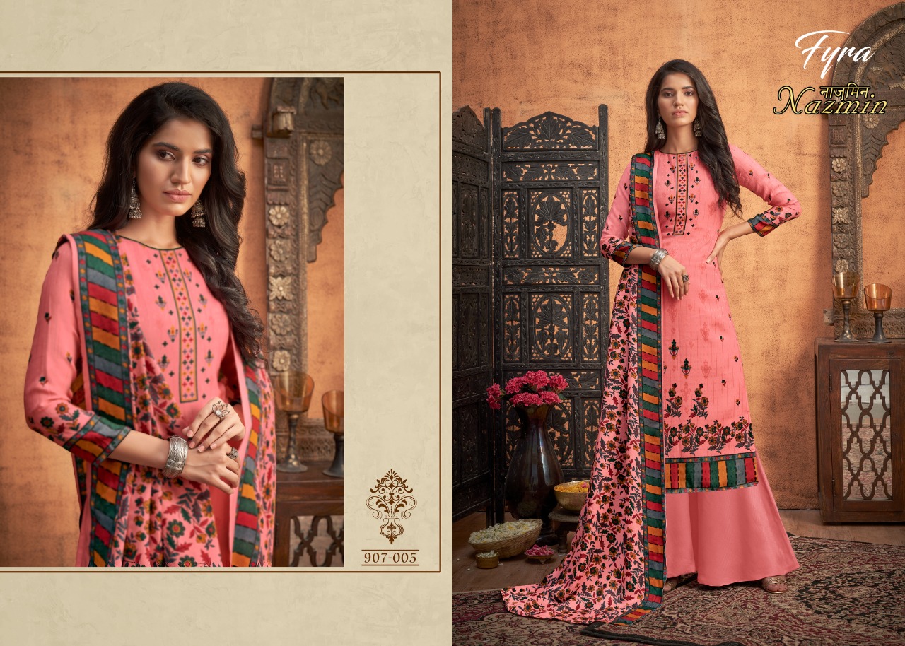 alok suit nazmin pashmina exclusive print salwar suit catalog