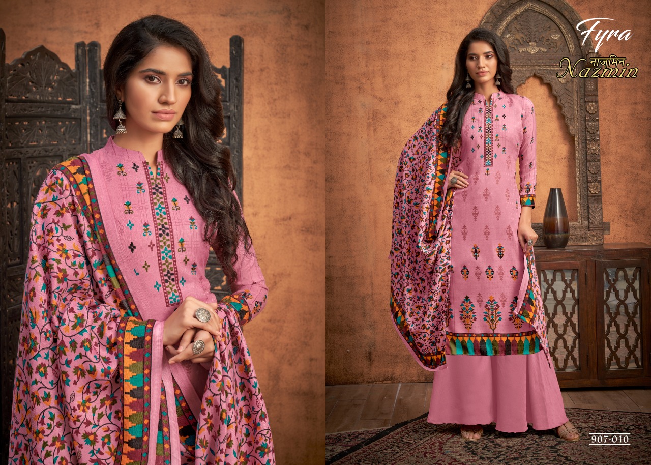 alok suit nazmin pashmina exclusive print salwar suit catalog