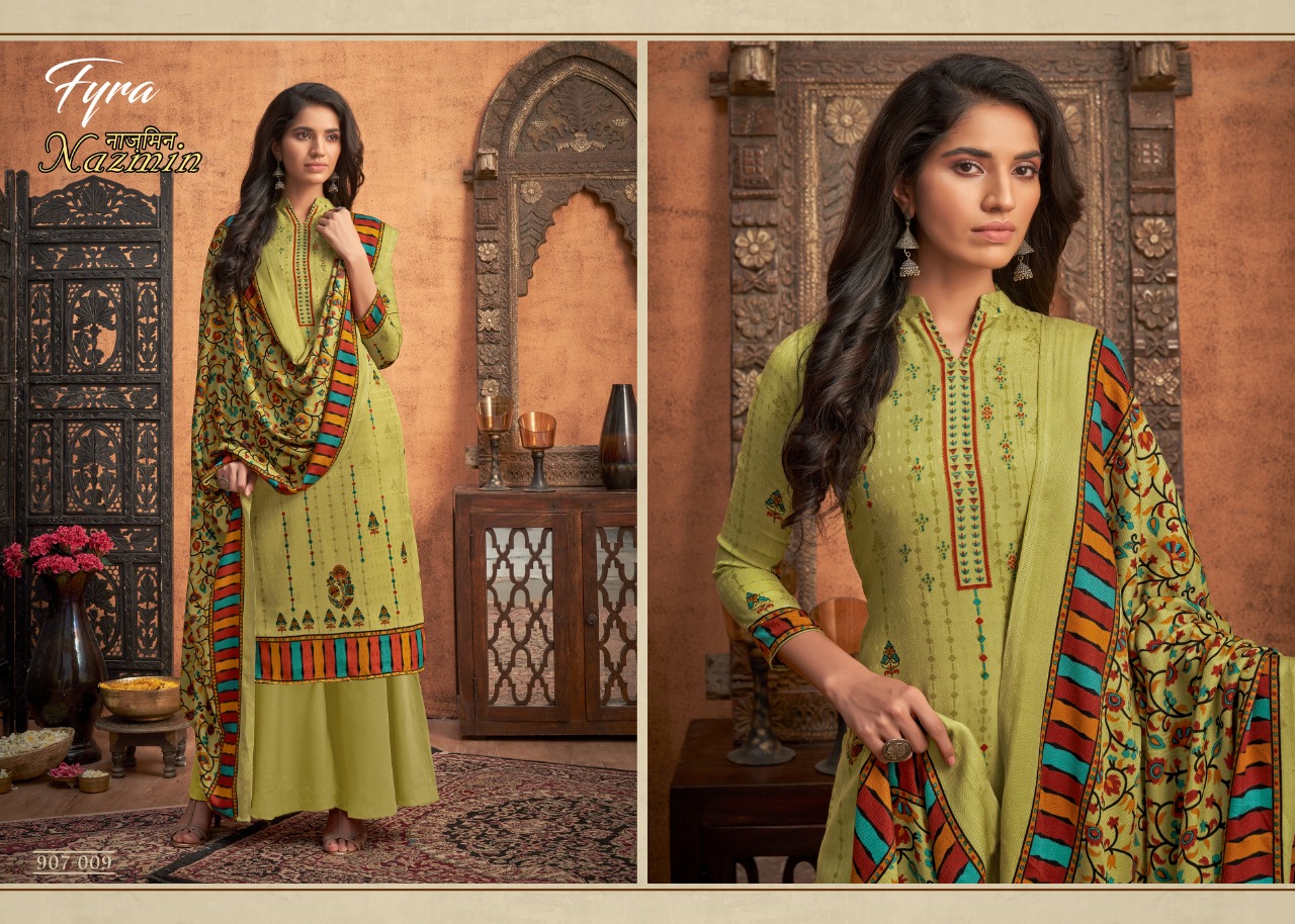 alok suit nazmin pashmina exclusive print salwar suit catalog