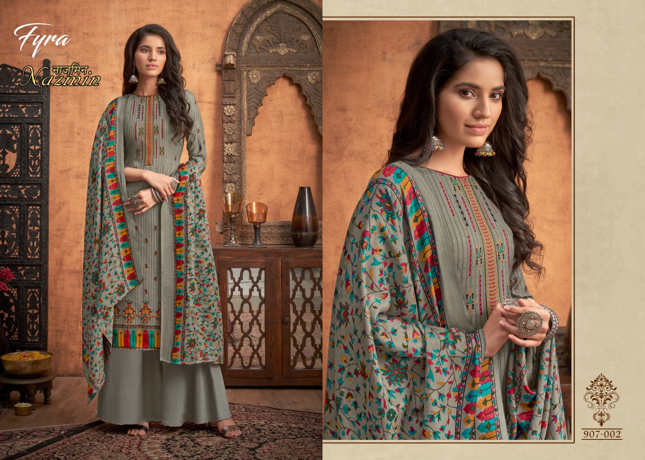 alok suit nazmin pashmina exclusive print salwar suit catalog