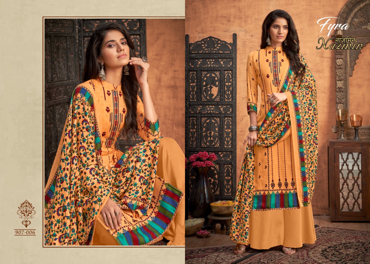 alok suit nazmin pashmina exclusive print salwar suit catalog