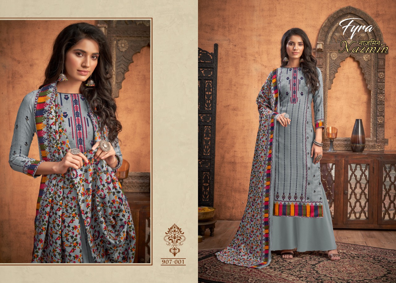 alok suit nazmin pashmina exclusive print salwar suit catalog