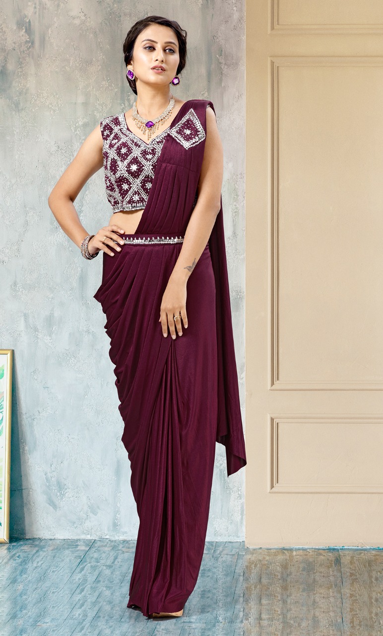 amoha trendz Design No 1015581 Imported Lycra classic look saree catalog