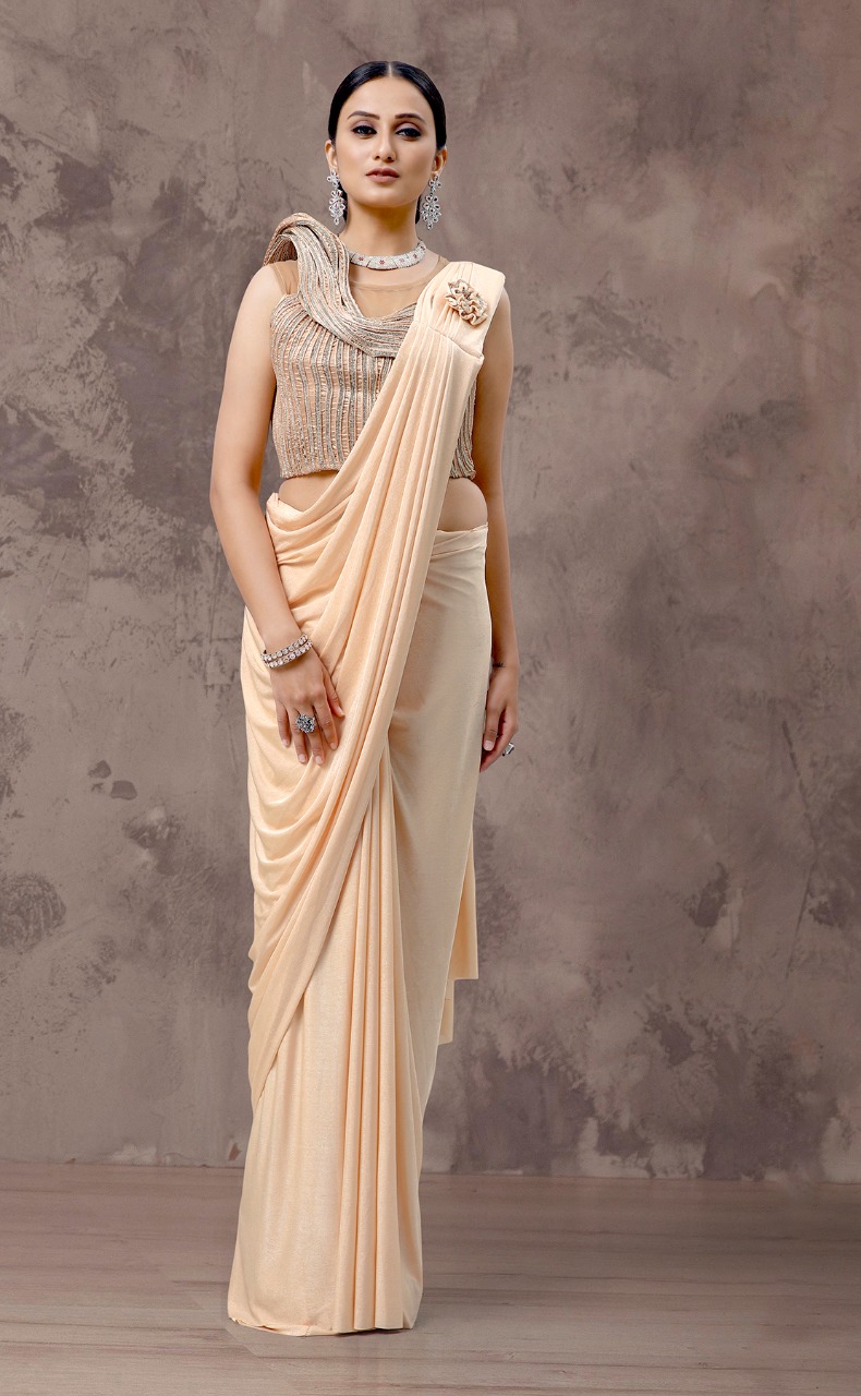 amoha trendz Design No 10506 Imported Lycra gorgeous look saree catalog