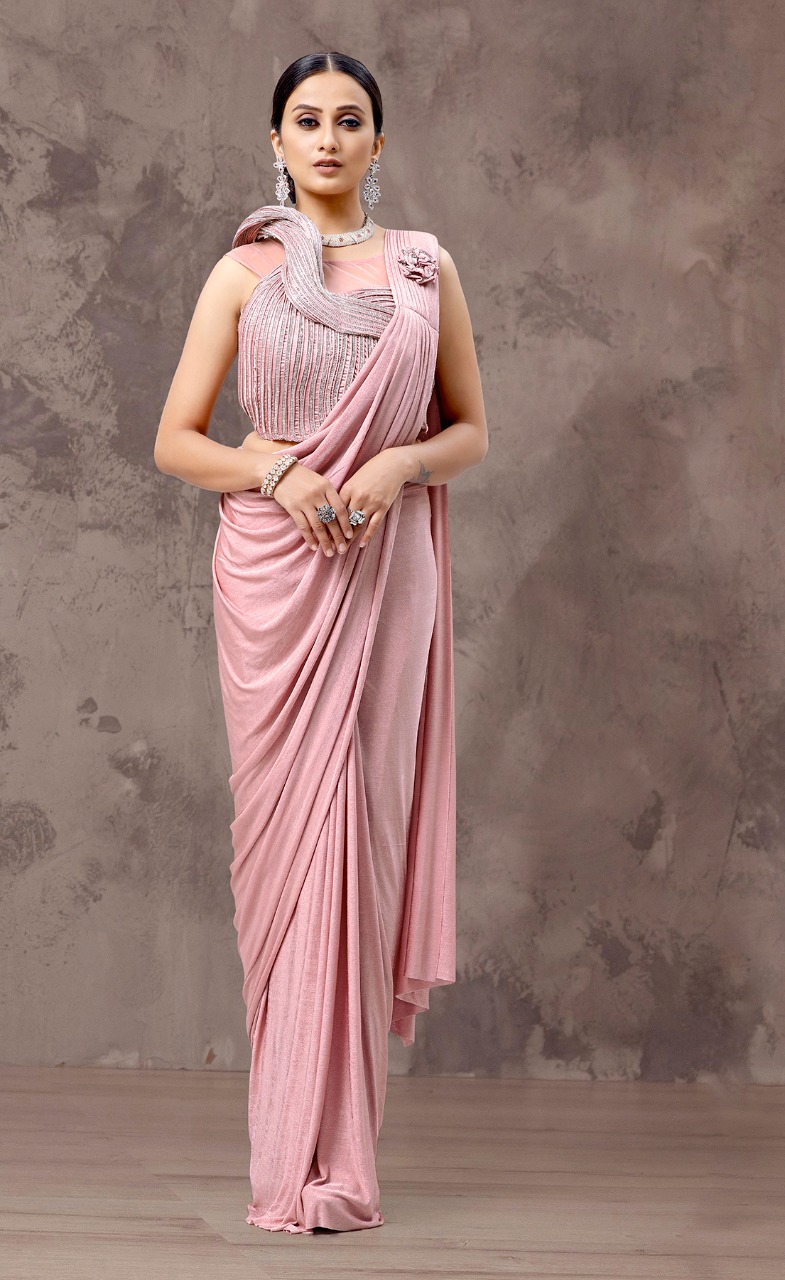 amoha trendz Design No 10506 Imported Lycra gorgeous look saree catalog